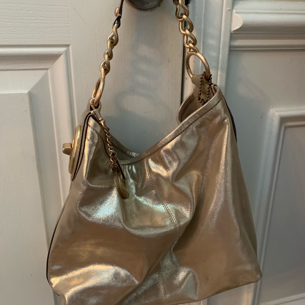 Coach Metallic handbag Mint condition New w/o tags - Picture 3 of 9